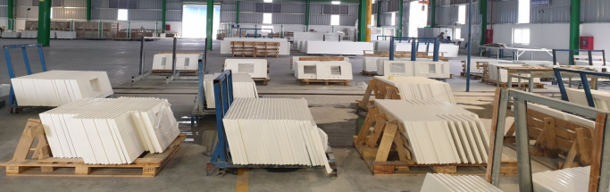 Bally Quartz Countertops in Factory